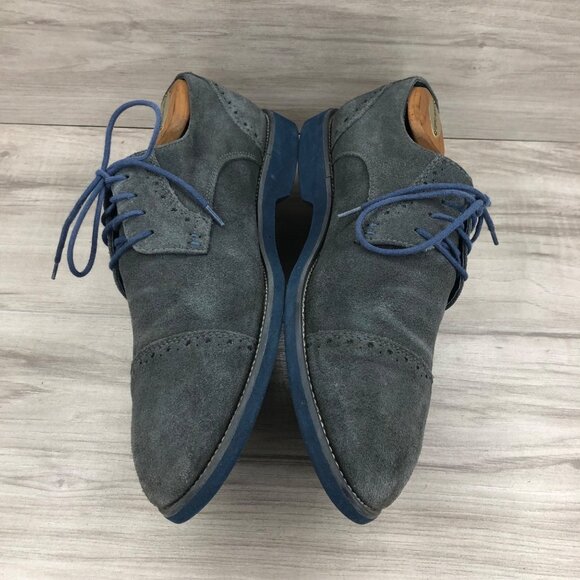 Joseph Abboud Oxfords Men\'s 10.5 Gray Suede Cap Toe Lace Up Derby Dress Shoes main image 5
